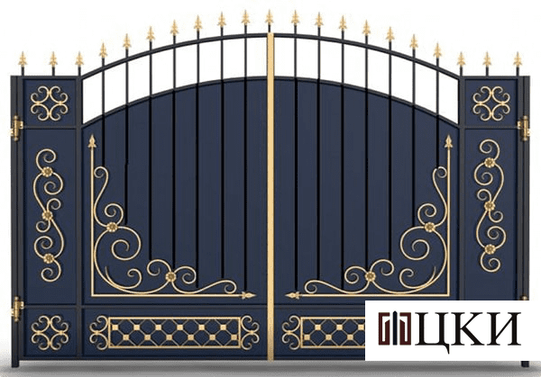 Металлические ворота для дачи 'Богатырские' фото