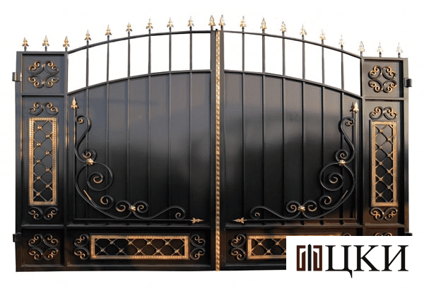 Металлические ворота для дачи «Гатчина» фото