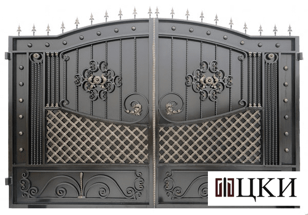 Металлические ворота для дачи «Сталь» фото